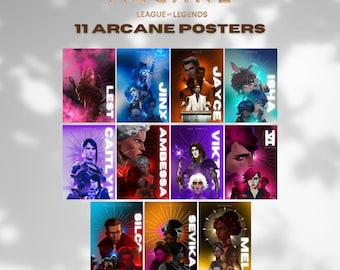 11 Arcane Posters - Jinx Vi Caitlyn Jayce Mel Isha Silco Sevika Viktor Ambessa Lest
