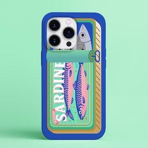 Retro Sardine Tin Tough Phone Case - Vintage Fish Design, Unique Phone Protector, Stylish Cover, Cool Gift, iphone cover