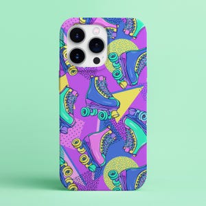 Étui de téléphone pour patins à roulettes - Style rétro, housse de protection pour téléphone, accessoires de patinage à roulettes, cadeau unique de patins à roulettes, cadeau de roller derby