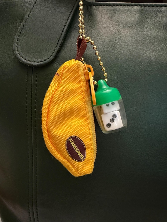 BAG SWAG Game Time Bag Charm - Mini Bananagrams & Mini Dice
