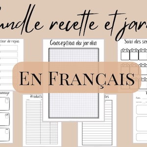 Tracker Bundle, Recipe and Garden Bundle, In French, Printable Bullet Journal, Digital Agenda Pages, A5 and A4 Format, Tracker Bundle