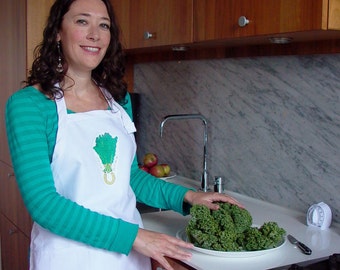 Kale Apron with Matching Tattoo - Kitchen - Chef's Gift - Humor - Cooking - Foodie - Health