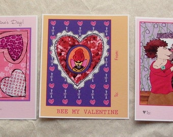 Mini Illustrated Valentine Set of 12