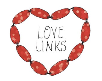 Sausage Temporary Tattoo - Love Links - Foodietoo