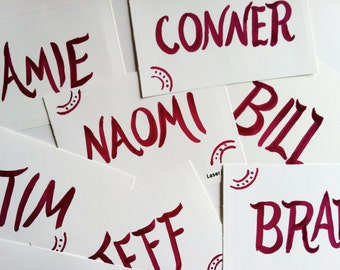Custom Name Tags - Handlettering - Party or Event Accessories