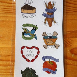 Temporary Tattoos of Food Set of 8 Whole Foods Foodie Tattoos Funny Tattoos Food Trends Healthy image 2