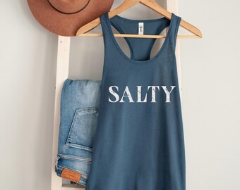 Salty Beach Tank Top: Women's Racerback Tee - Ocean Vibes