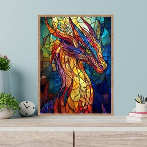 Stained Glass Dragon Puzzle 1000 Pieces – Vibrant Dragon Art, Unwind With Puzzles