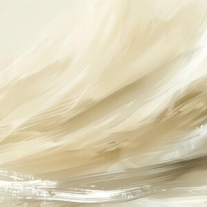 May include: Abstract painting with a flowing, brushstroke design in shades of beige, cream, and brown. The artwork features a dynamic composition with textured layers, creating a sense of movement and depth. Ideal for home decor.