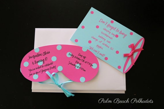 10 Spa Party Sleepover Birthday Party Invitations Eye Mask And Etsy