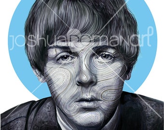 Beatles Fab Four Paul McCartney  - Print