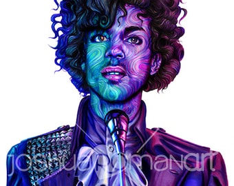 14" X 11" Prince Purple Rain Portrait  - Print