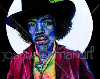 14" X 11" Jimi Hendrix Portrait  - Print