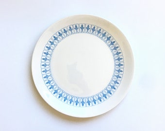 Vintage Blue Baroque Patterned  10" Dinner Plate