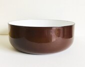 Vintage 8 quot Kaj Franck Finel Brown Enamel Bowl Arabia Finland Steel Serving Bowl