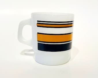 Vintage Brown and Black Striped Fire King Mug  | Tea Cups, Coffee Mug, Drinkware, Made in the USA