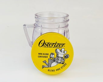 Vintage Osterizer "Blend and Store" Container | Retro Storage Containers, Spices, Yellow and Clear