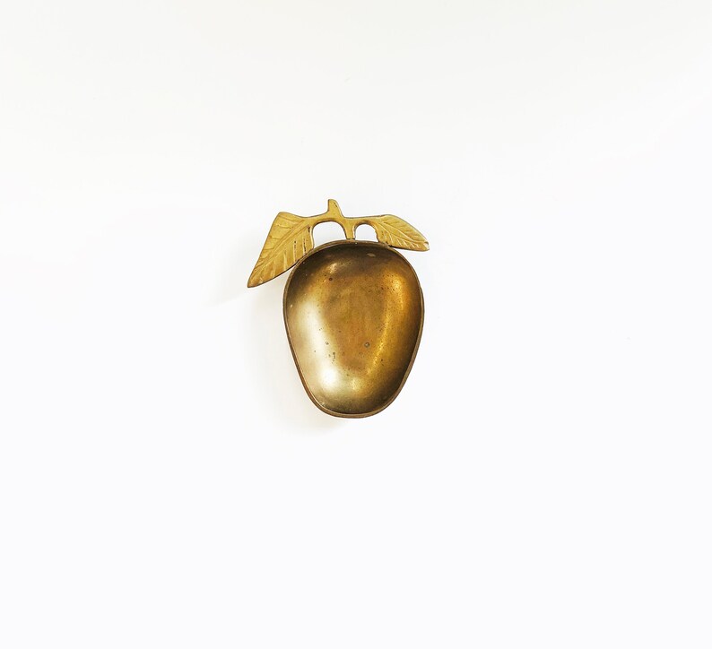 An Apple a Day Catch All Bowl Teacher Gift Gold Trinket Dish Home Decor Metal Dish Vintage Brass Apple Collect All Dish