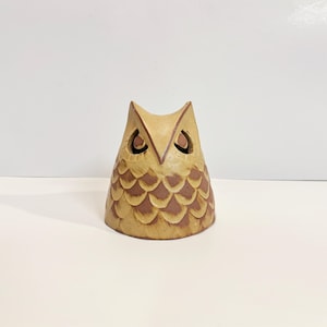 Vintage Stoneware Pottery Owl Figure | Retro Owl, Wind chime, Stone, Clay, Pottery, Animal, 1960s