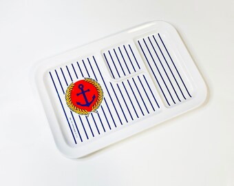 Vintage Melamine Nautical Serving Tray by J.G. Hook for Onieda 1988 | Retro Kitchen, Serving Tray, Bed and Breakfast, Ocean, Beach, Seaside