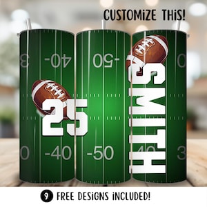 Football Tumbler Wrap PNG, Personalized Football Field 20oz Skinny Tumbler Sublimation Design, Sports Tumbler Wrap, Custom Game Day Design