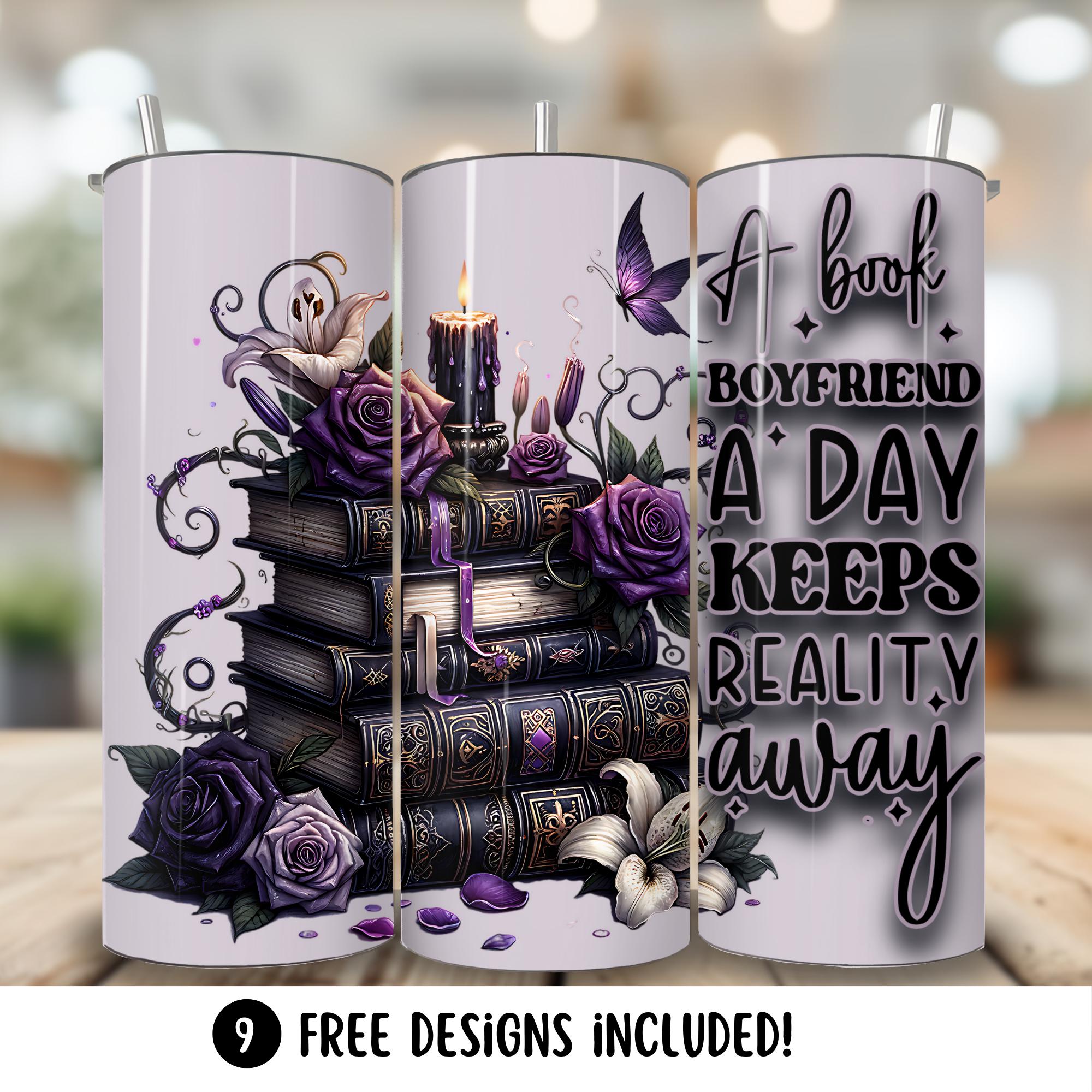 Dark Romance Tumbler Wrap PNG, 20oz Skinny Sublimation Design, Smut Book Lover Digital Download, Straight Tumbler Wrap for Readers