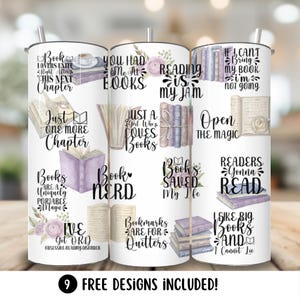 Book Tumbler Wrap PNG, Reading Tumbler Instant Digital Download, Book Girl Gifts 20oz Skinny Tumbler Sublimation Designs, Book Lover Gift