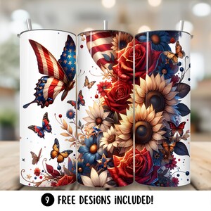 Fourth of July Sublimation Design, PNG, 20oz Skinny Tumbler Wrap, Independence Day Tumbler, Sublimation Design, Instant Download