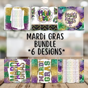 Mardi Gras Tumbler Wrap PNG Bundle, Mardi Gras 20oz Skinny Sublimation Design Instant Digital Download, New Orleans Tumbler Wrap Bundle