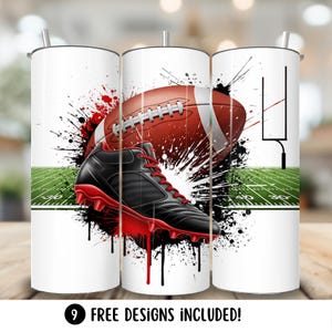 Football Tumbler Wrap PNG, Sports Fans Tumbler, Football 20oz Skinny Tumbler Sublimation Design,  Football Lover Digital Download