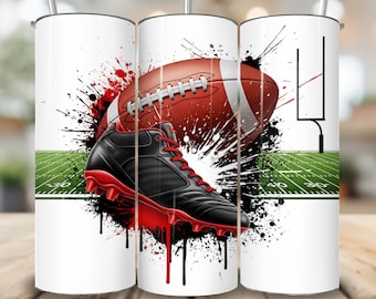 Football Tumbler Wrap PNG, Sports Fans Tumbler, Football 20oz Skinny Tumbler Sublimation Design,  Football Lover Digital Download