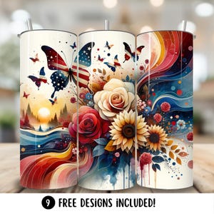 4th of July Sublimation Tumbler Wrap, , 20oz Skinny Tumbler Design, PNG, Happy Independence Day, Digital Download, USA Patriotic Wrap