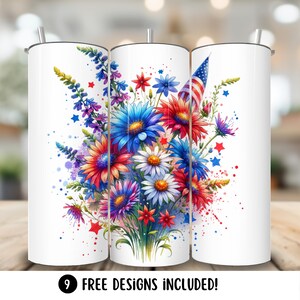 4th of July Tumbler Wrap, PNG, 20oz Skinny Tumbler Design, Sublimation Design, Patriotic Straight Tumbler Wrap, Instant Digital Download