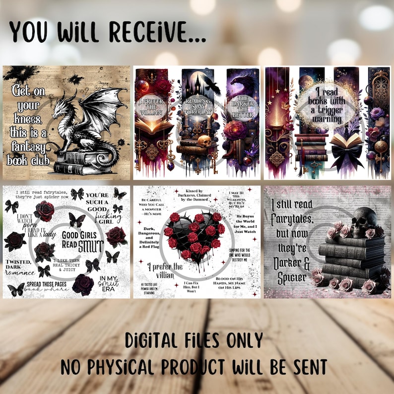 Smut Book Reader Tumbler Wrap Bundle, Dark Romance Book Lovers ...