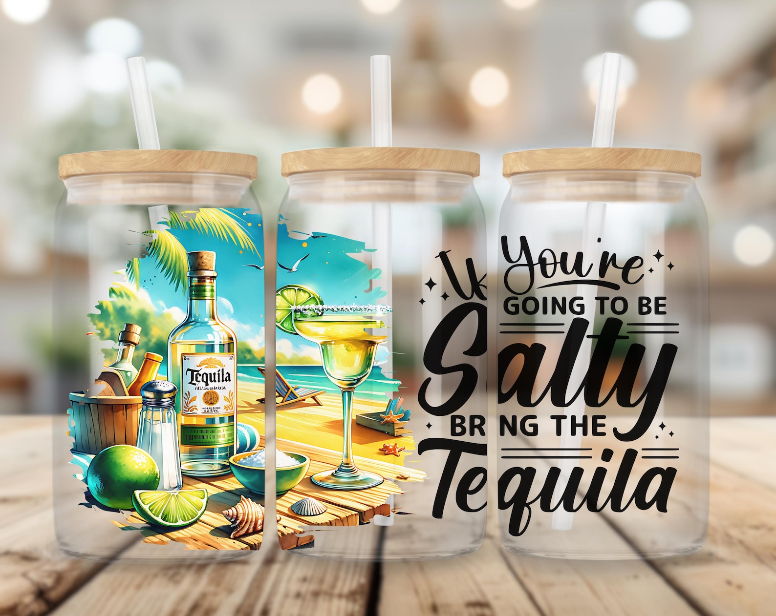 Summer Drinks Glass Can Tumbler Wrap PNG, Tequila PNG Sublimation ...