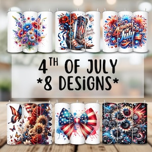 Independence Day Tumbler Wrap Bundle, 4th of July Tumbler Wrap, PNG, Sublimation Design, 20oz Skinny Tumbler, Patriotic America Tumbler Wrap