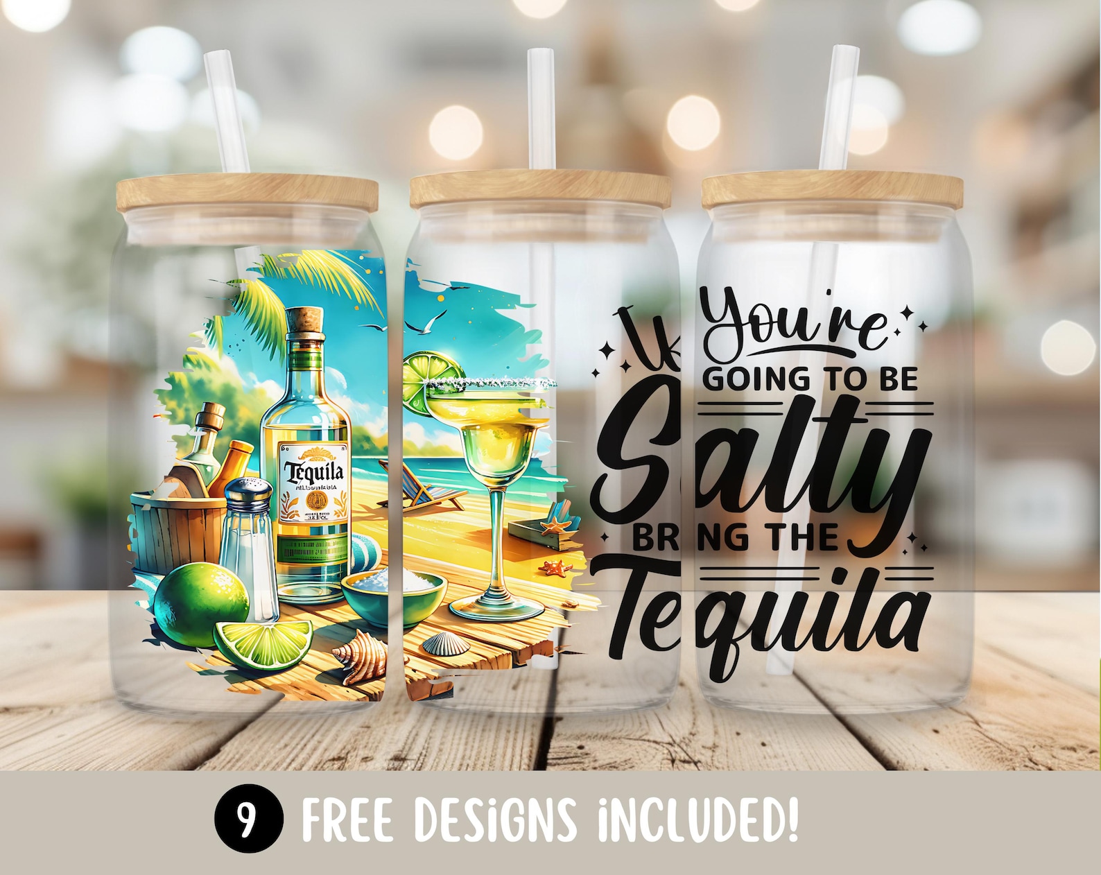 Summer Drinks Glass Can Tumbler Wrap PNG, Tequila PNG Sublimation ...