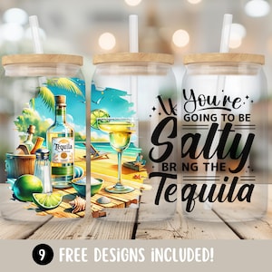 Summer Drinks Glass Can Tumbler Wrap PNG, Tequila PNG Sublimation Design,Beach Tumbler Digital Download, Tropical Drinks 16oz Glass Cup Wrap