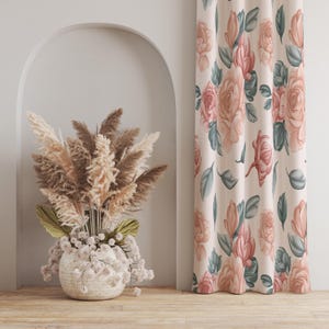 Bohemian Floral Panel Curtain: Vintage Style Window Decor