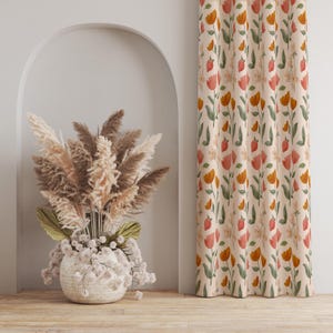 Bohemian Floral Panel Curtain: Vintage Style Window Decor