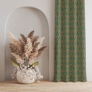Vintage Floral Damask Curtain: Elegant Botanical Drapery