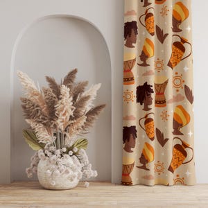 African Women Curtain: Ethnic Tribal Print, Bohemian Style