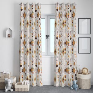 Abstract Geometric Curtain, Mid-Century Modern Curtain, Bold Geometric Drapery, Minimalist Geometric Curtain, Modern Art Inspired Curtain