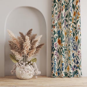 Bohemian Floral Panel Curtains: Vintage Style Window Curtain