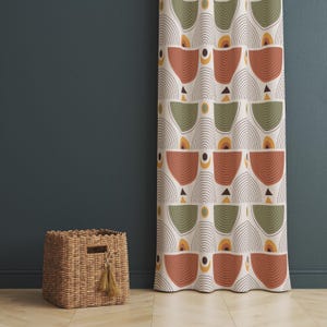 Abstract Arc Curtain: Mid-Century Modern Geometric Drapes