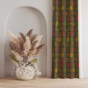 Geometric Tribal Curtain: Ethnic African Print, Boho Style