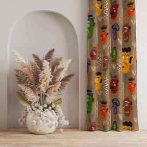 Tribal Faces Curtain: Global Pattern, Ethnic Design