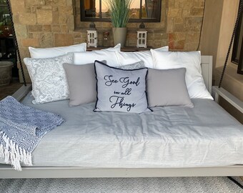 Capa de almofada para sofá-cama Sunbrella: Almofada para balanço de pátio (137 cm x 190 cm)
