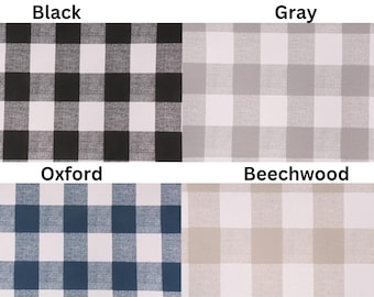 Square Fitted Tablecloth |  Custom Size - 5" Drop Skirt - Polyester Plaid Anderson Fabrics