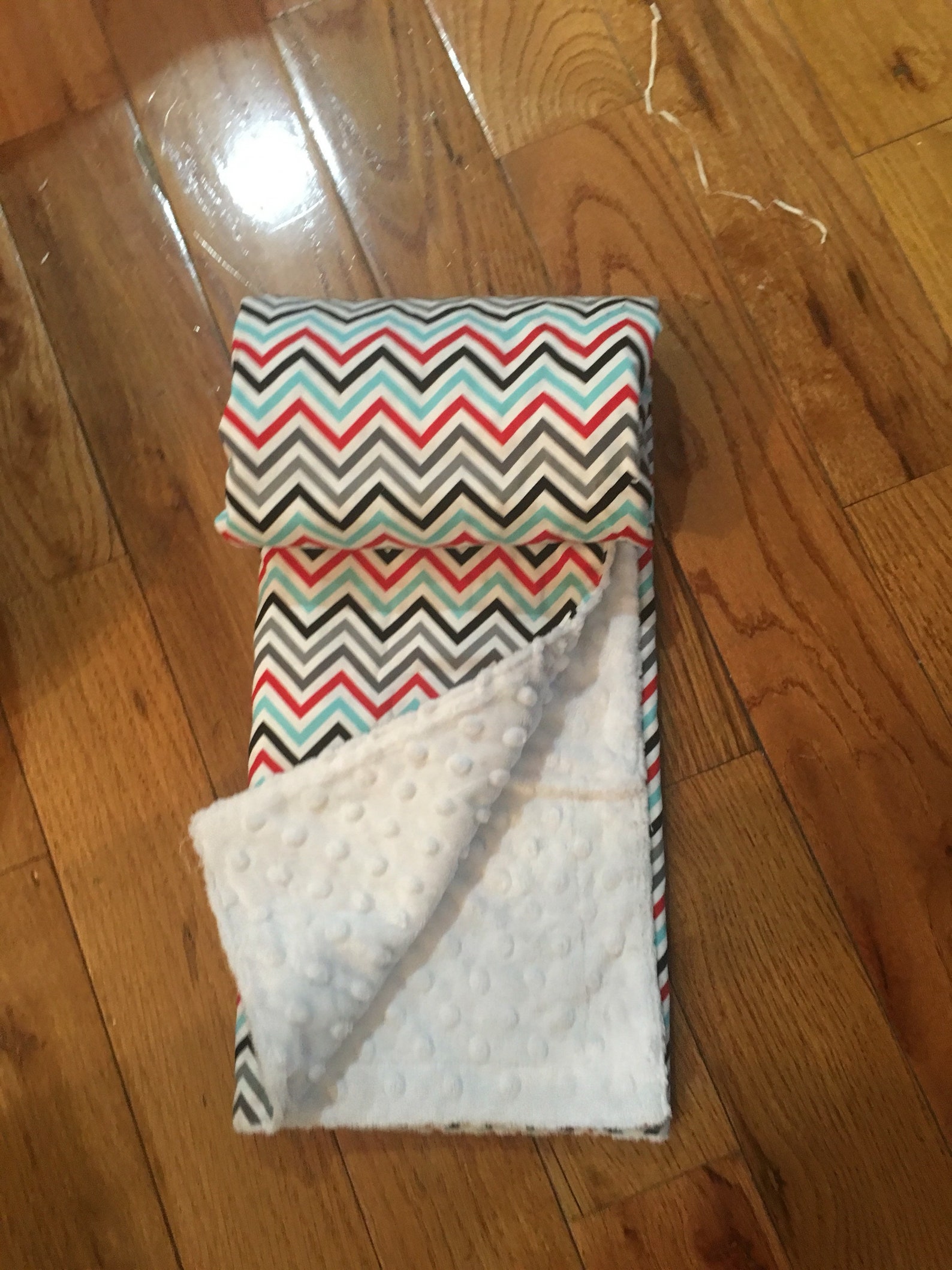 BABY BLANKET SET Red Dots and Multi Stripes With White Minky Etsy